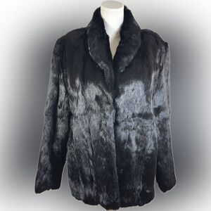 Dyed Black Rabbit Fur Jacket